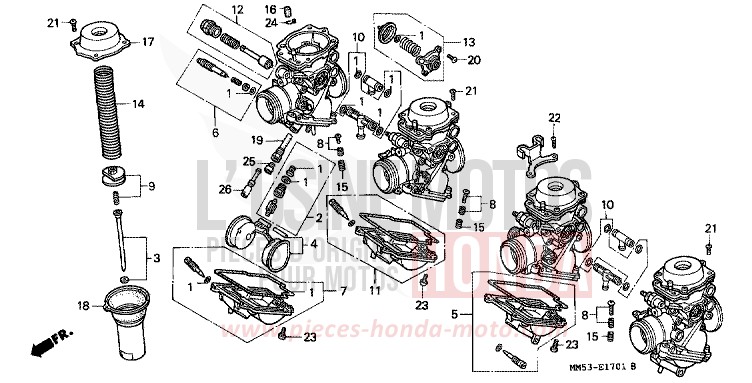 VERGASER (EINZELTEILE) von CB1300 Super Bold'or ABS R124B (R124B) von 1987